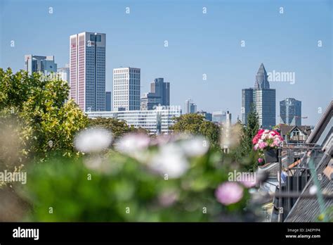 Frankfurt Skyline by Day - view from balcony Stock Photo - Alamy