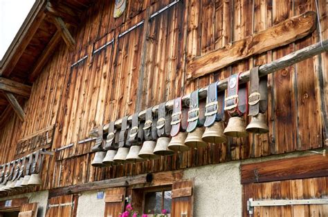 Typical Swiss Cowbells In The Region Of Les Diablerets Vaud