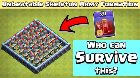 Skeleton Army Formation 11 Max Skeleton Spell Vs All Troops Clash