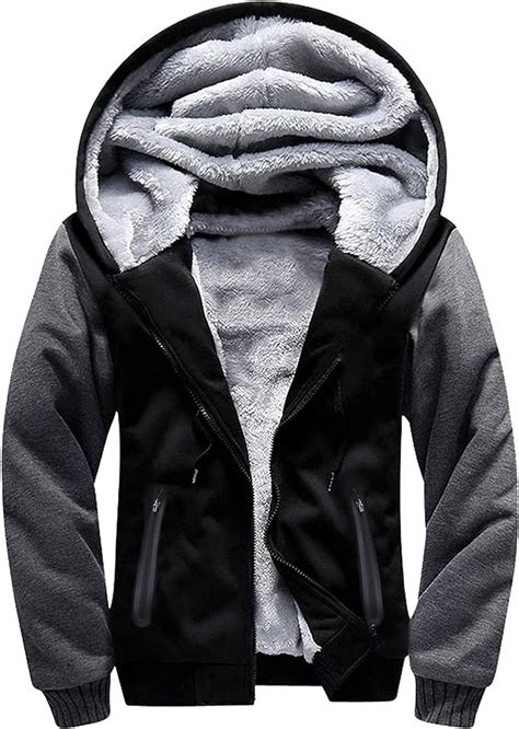 Scodi Hoodies For Men Heavyweight Fleece Sweatshirt Full Zip Up Thick