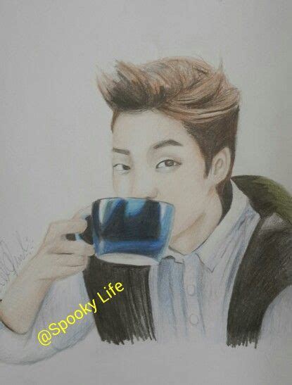 My Drawing Of Xiumin From Exo By Spooky Life Xiumin Exo Drawing