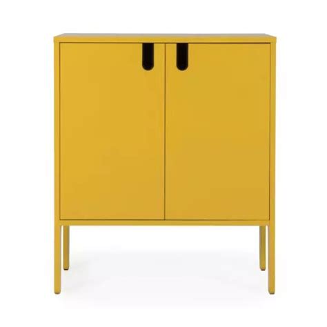 Uno Petit Buffet En Bois Portes L Cm Couleur Jaune Moutarde