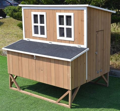 Large Wood Chicken Coop Hen House 4 8 Chickens 4 Nesting Box