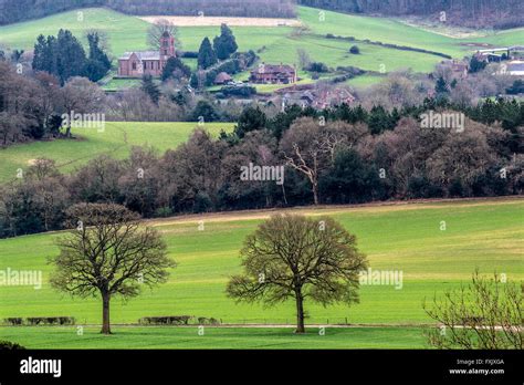 Newlands Corner View In Surrey Hills Area Of Outstanding Beauty In