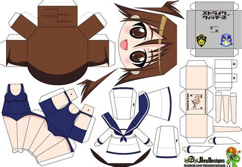 Yoshika Miyafuji Paper Doll Figurine Free Printable Papercraft Templates