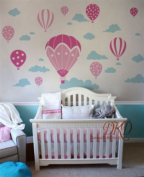 Hot Air Balloon Nursery Decals Hot Air Balloon And Cloud Decal