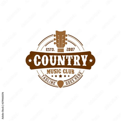 Vector Country Music Club Typography Logo Design Inspiration Stock ...