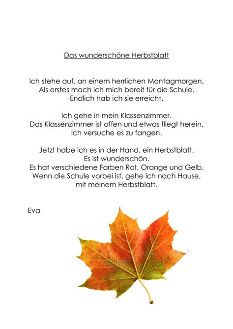 Herbst Gedichte Fanny Koenig Grundschule