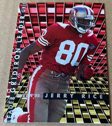 Jerry Rice Hof Fleer Gridiron Leaders Card Nm Mt Condition Ebay