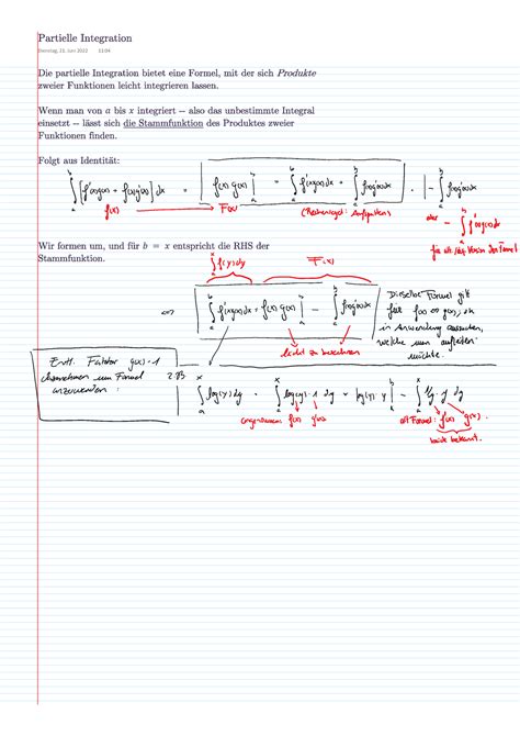 Partielle Integration Mathe A Mathematik F R