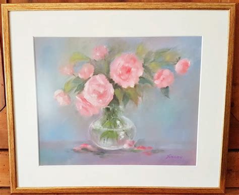 Peintures Aux Pastels Les Fleurs La Dame Aux Roses