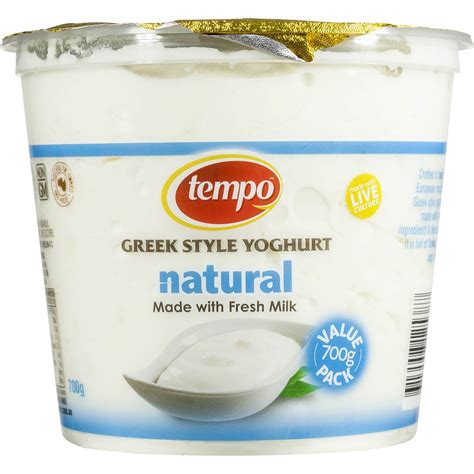 Tempo Greek Style Natural Yoghurt G Woolworths