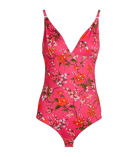 Womens Erdem Pink Floral Swimsuit Harrods Uk