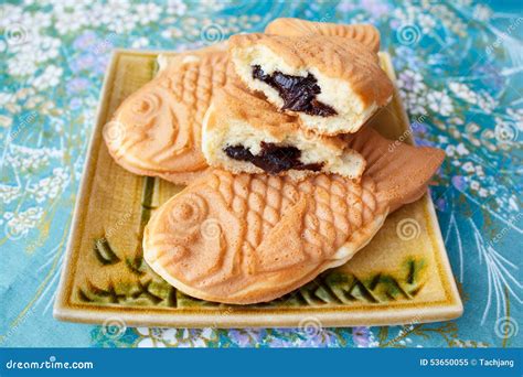 Bolo Peixe dado Forma Tradicional Japonês Taiyaki Imagem de Stock