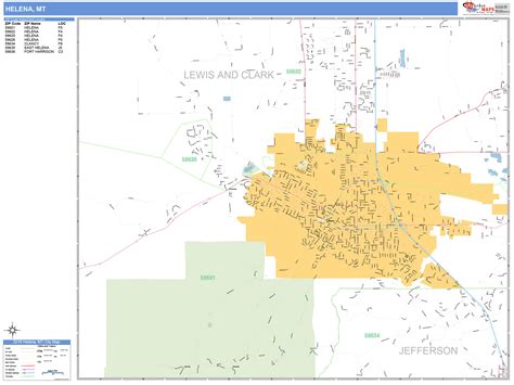 Helena Montana Wall Map Basic Style By Marketmaps Mapsales