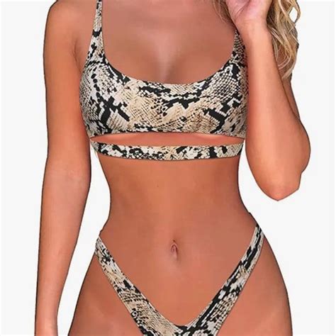 Snake Print Bikini Set Print Bikini Plus Fashion Fashion Tips