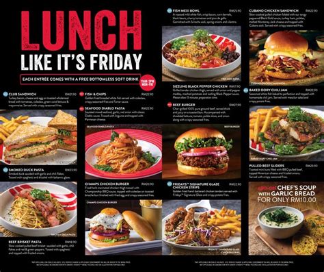 Tgi Fridays Lunch Set Menu Brunch Burger Lunch Fridays Restaurant