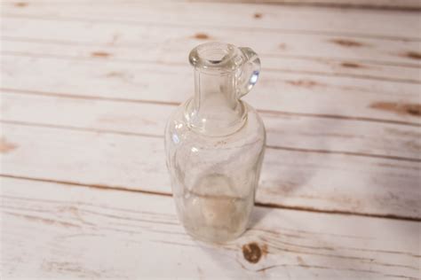 Vintage White House Vinegar Embossed Glass Jug Bottle Clear Bottle Kitchen Decor Collectable Glass