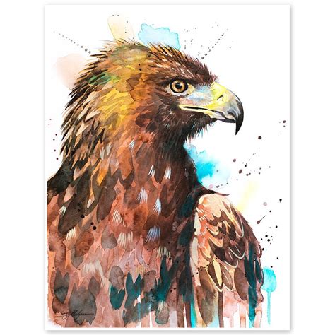 Bald Eagle Watercolor Painting Print By Slaveika Aladjova