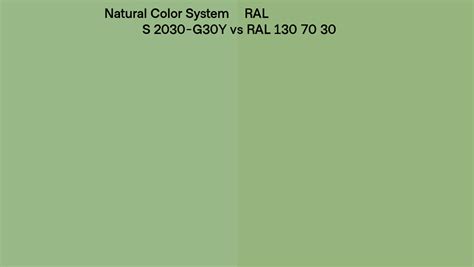 Natural Color System S 2030 G30y Vs Ral Ral 130 70 30 Side By Side