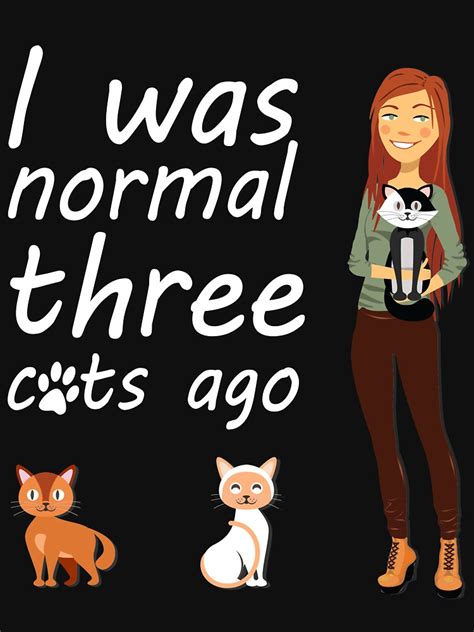 I Was Normal Three Cats Ago T Shirt By Amorhka Redbubble