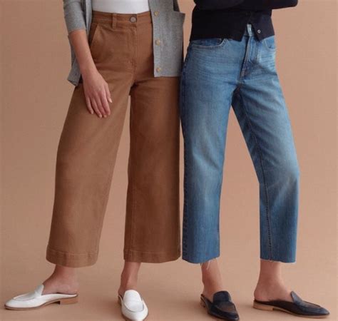 Everlane Wide Leg Crop Pant In Ochre 68 Cropped Wide Leg Jeans