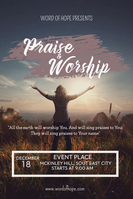 Copy Of Praise And Worship Poster Template Postermywall