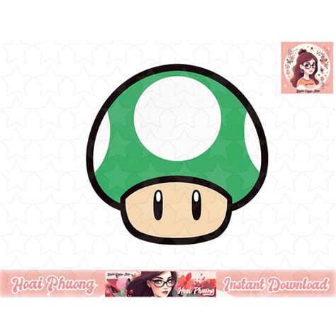 Nintendo Super Mario Big 1-Up Mushroom Graphic PNG Sublimati - Inspire ...