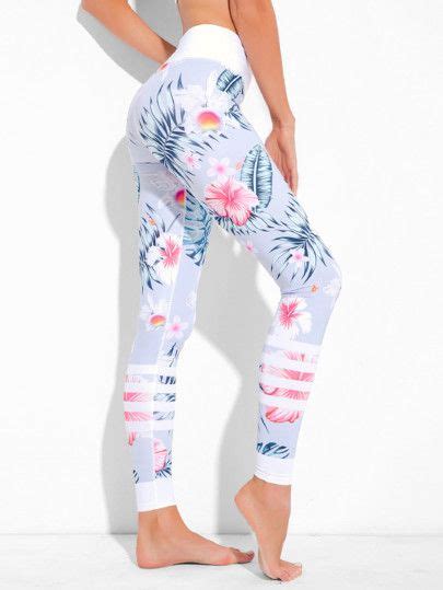 Botanical Print Leggings Womens Printed Leggings Printed Leggings