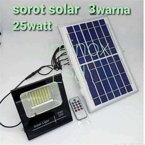 Promo Lampu Sorot Tembak Led Solar Panel Surya Watt Watt W W