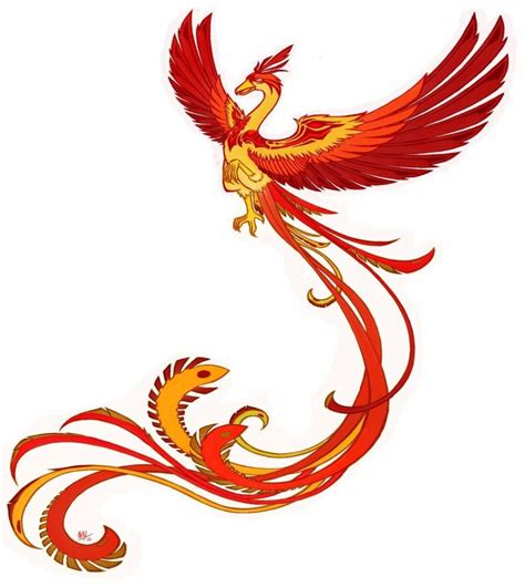 Awesome cartoon phoenix in orange colors tattoo design | Phoenix tattoo design, Phoenix tattoo ...