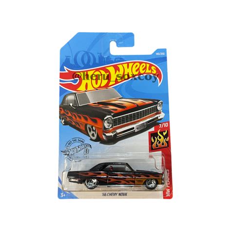 Jual SA HOTWHEELS HOT WHEELS 66 CHEVY NOVA HITAM FLAMES Shopee Indonesia