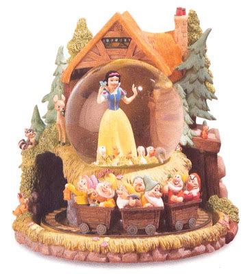 Disney Snowglobes Collectors Guide Snow White Mine Carts Snowglobe