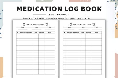 Medication Log Book Interior Medication Journal Interior