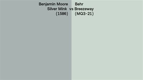 Benjamin Moore Silver Mink Vs Behr Breezeway Mq Side By