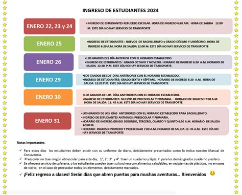 Cronograma Inicio De A O Liceo Fesan