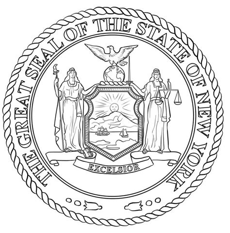 New York State Seal coloring page - Download, Print or Color Online for ...