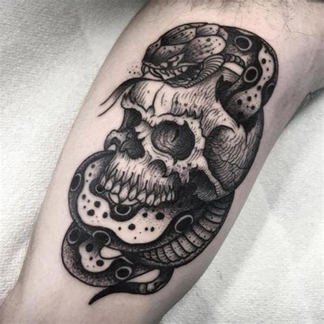 Skull And Snake Tattoos