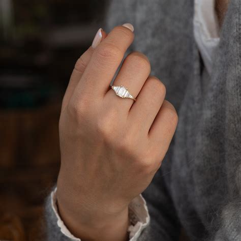 Classic Emerald Cut Engagement Ring With Tapered Needle Baguette Diamo Artemer