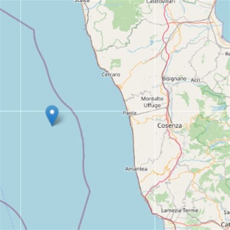 Scossa Di Terremoto Di Magnitudo Avvertita Nel Tirreno Cosentino