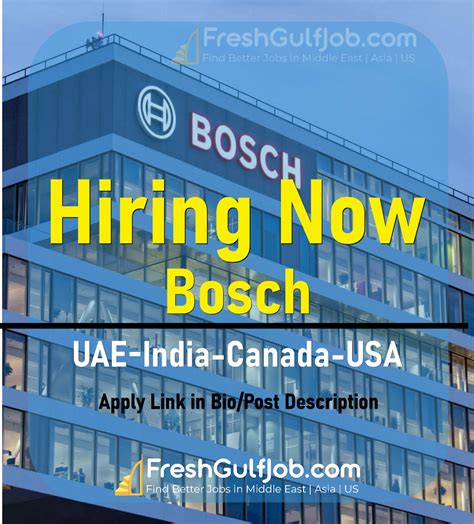 Bosch Jobs UAE USA UK Canada 100 Jobs