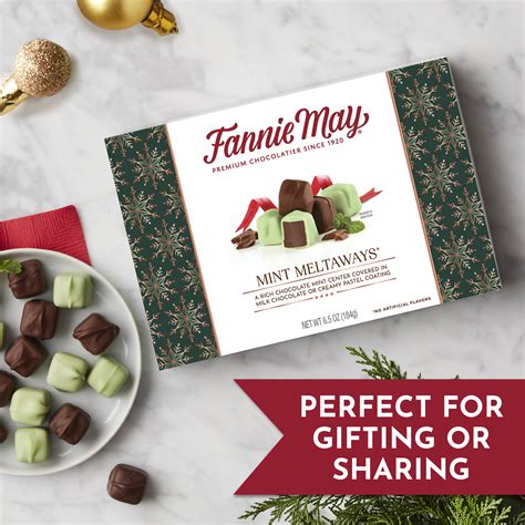 Fannie May Mint Meltaways Premium Milk Chocolate Holiday T Box 65