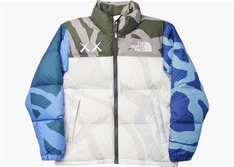 Kaws X The North Face Youth Nuptse Jacket White Green Hype Clothinga