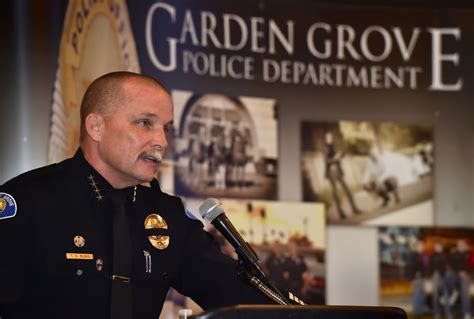 Garden Grove Pd Swears In Five New Officers Who Transferred From Other Agencies Behind The Badge