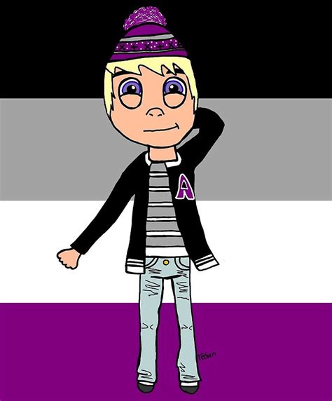 Asexual Flag With Character By Firehazardart Redbubble