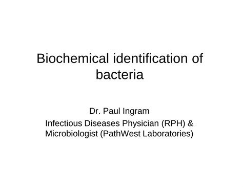 Pdf Biochemical Identifcation Of Bacteria Ksu Facultyfac Ksu Edu Sa