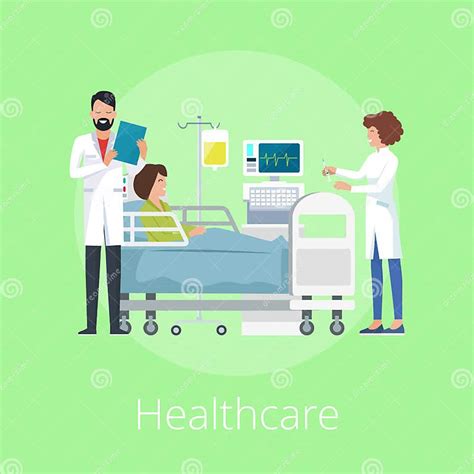 Healthcare Poster With Title Vector Illustration Stock Vector