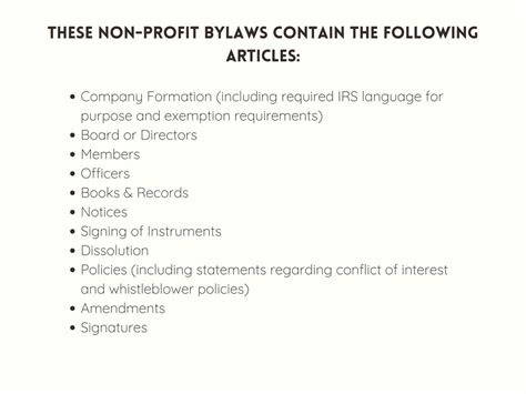 Non Profit Bylaws Template Not For Profit Corporation Bylaws Form