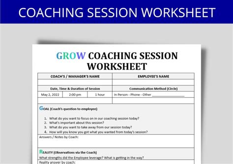 Coaching Template Employee Coaching Worksheet Mentor Manager Coach