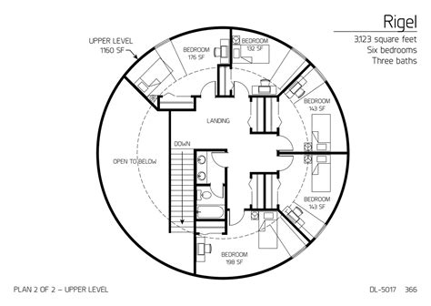 Image Rigel Upper Floor Of A 50 Diameter 3 123 SF Six Bedroom